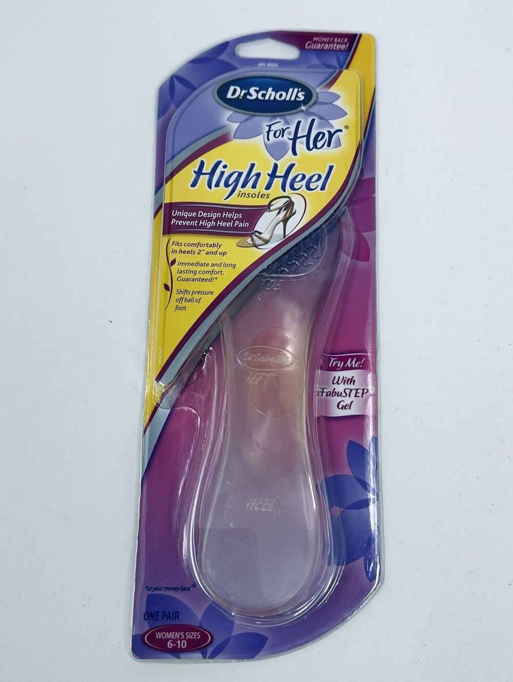 Dr Scholl's For Her High Heel Shoe Insoles Inserts Padded Fits Size 6-10 Gel